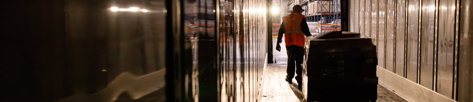 Dot Foods warehouse worker pulling product